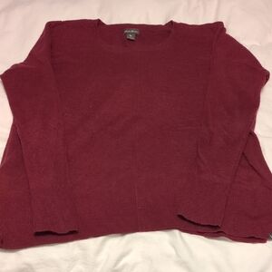 Eddie Bauer Women's Burgundy Crew Neck Sweater